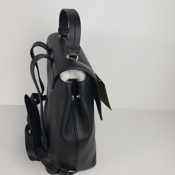 Kate Spade Hayes Medium Leather BLACK Backpack - Picture 4 of 6